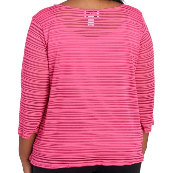 Peck & Peck Shimmer Stripe Top Women's Plus 3X NWT - Picture 2 of 6